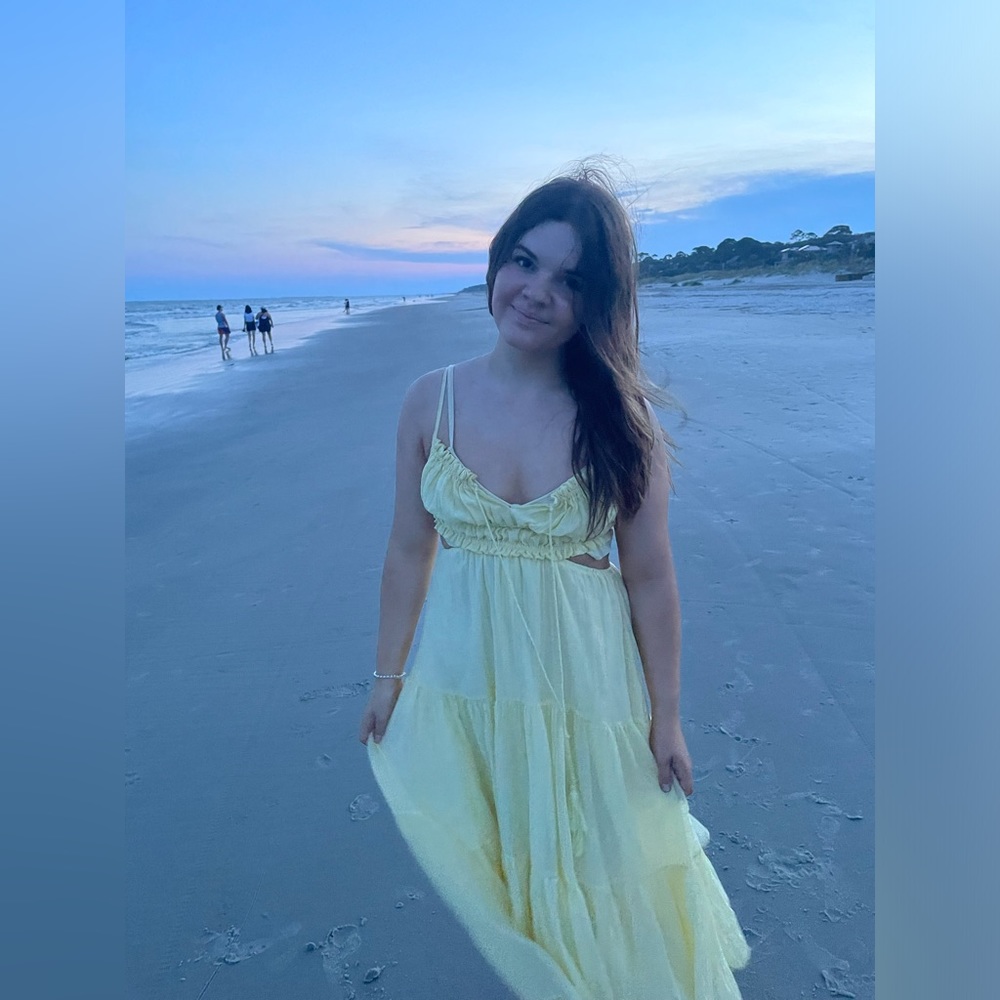 Women’s Yellow Maxi Cutout Dress